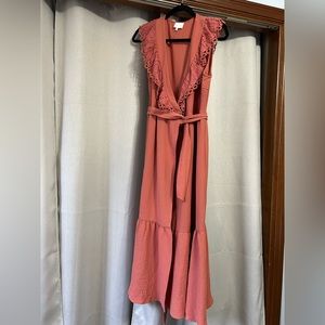 Entro terracotta wrap dress